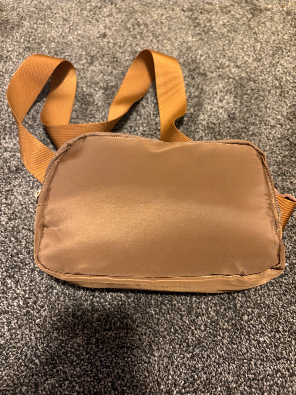 Compact Brown Crossbody Bag with Wide Strap